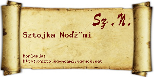 Sztojka Noémi névjegykártya